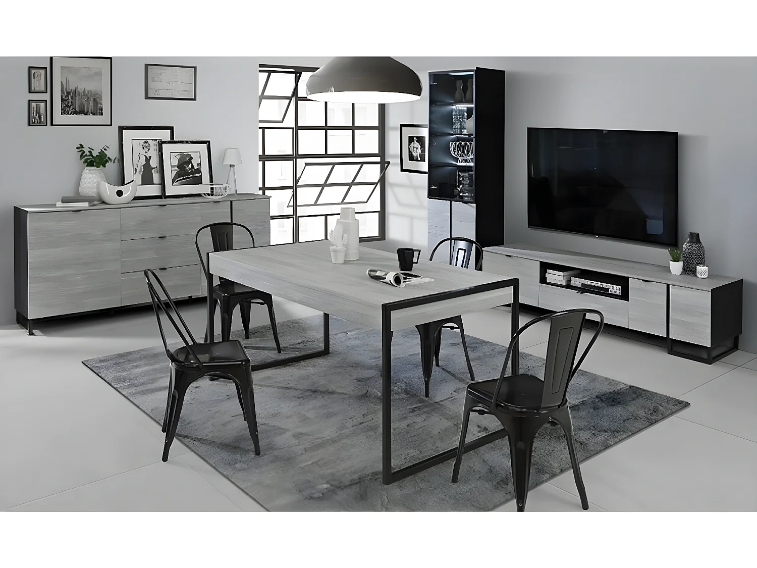 Esstisch Grace (90x166)Grau