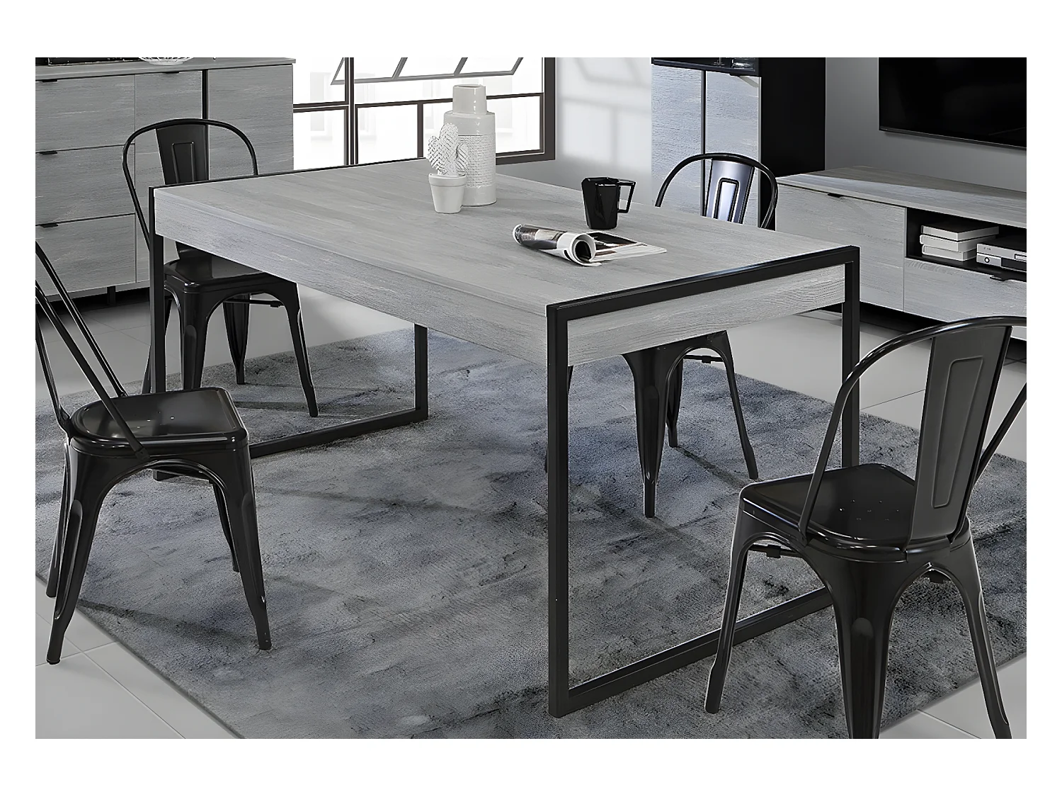 Tavolo da pranzo Grace (90x166)/Grigio