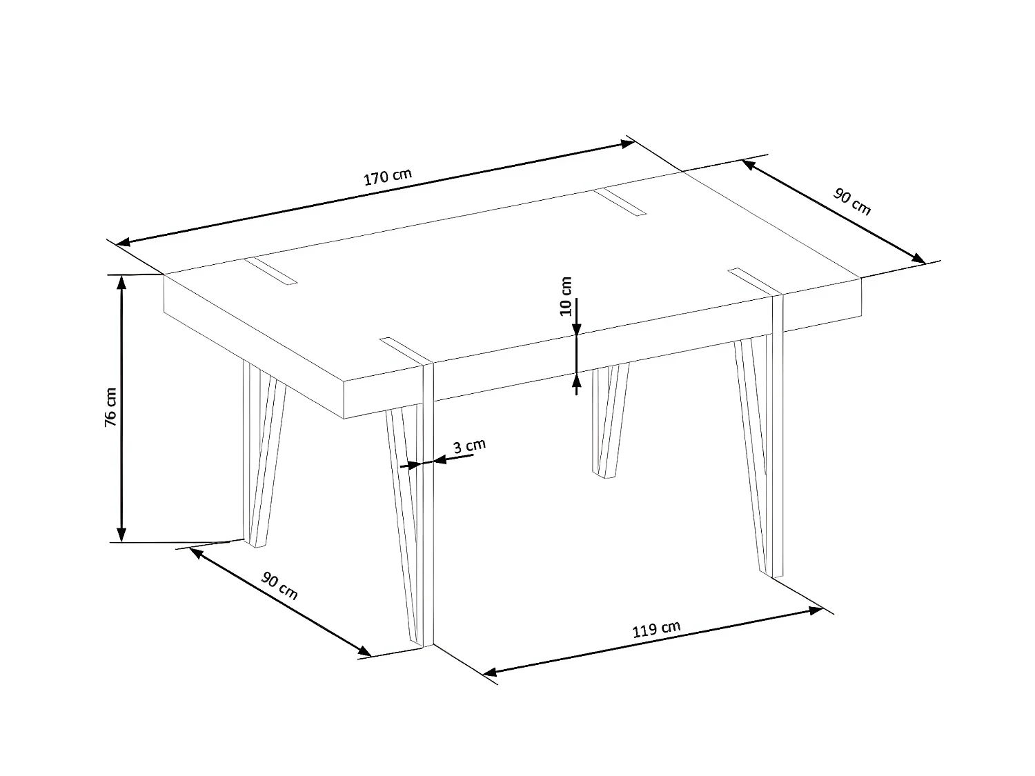 Esstisch Johann (90x170)