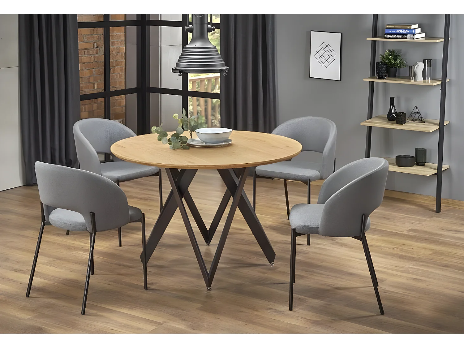 Esstisch Arnold (O120)/Braun&Schwarz