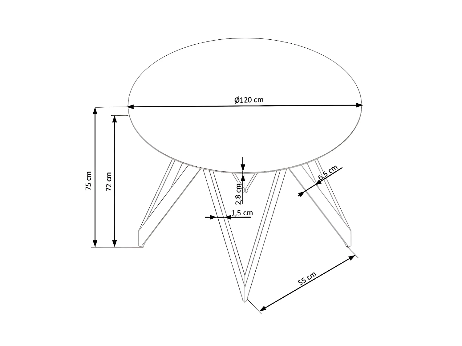 Table à manger Arnold (O120)/Marron&Noir