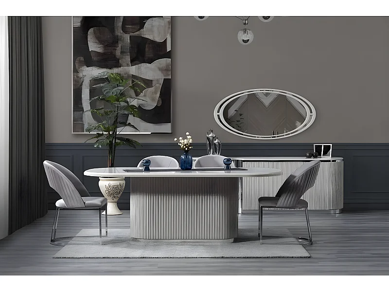 Esstisch Grand (100x209)/Grau/An Lager