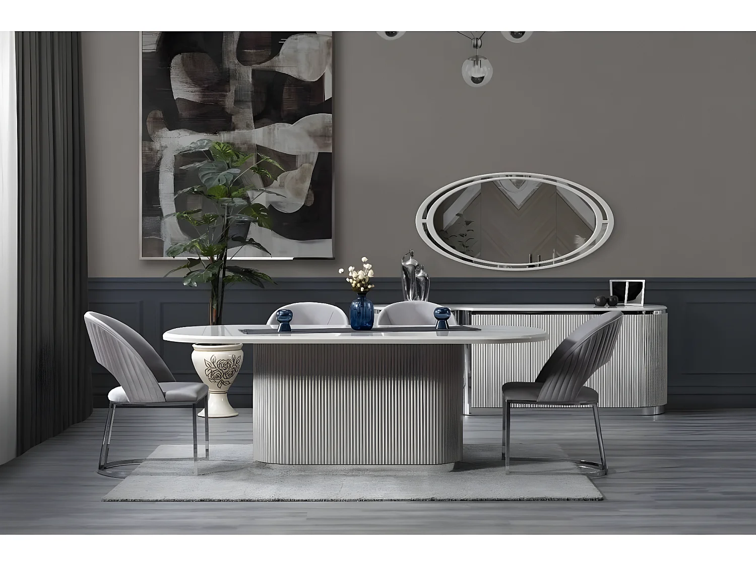 Esstisch Grand (100x209)/Grau/An Lager