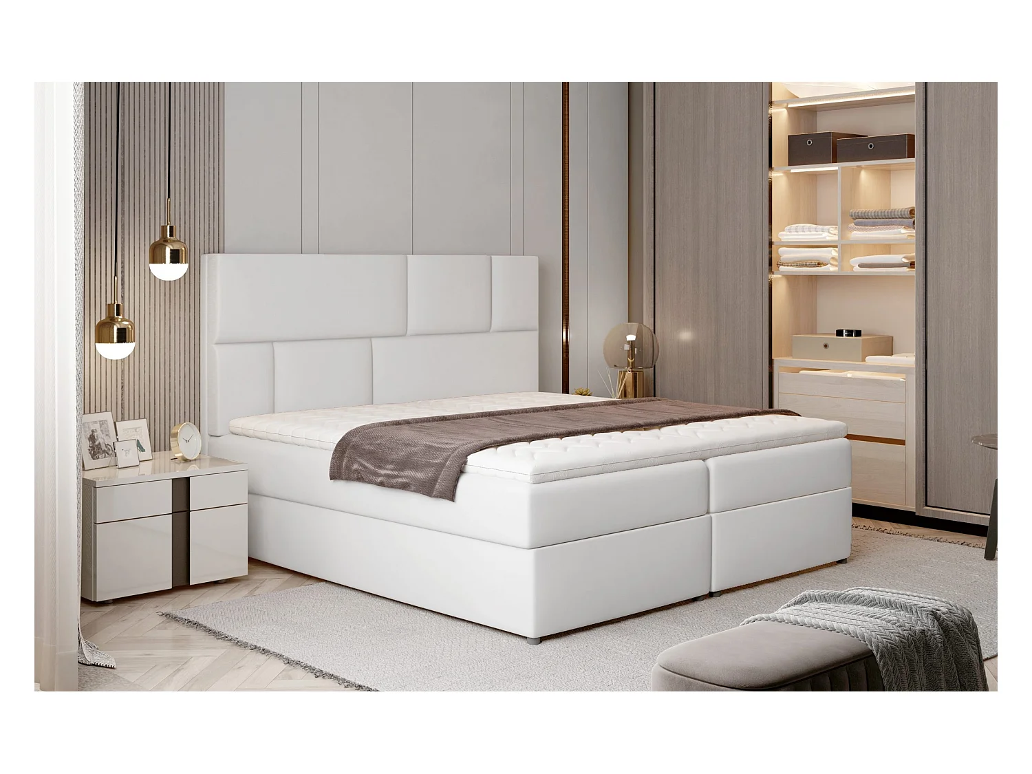 Box Spring Letto Limbardo S (140x200)/Tessuto-Rosa
