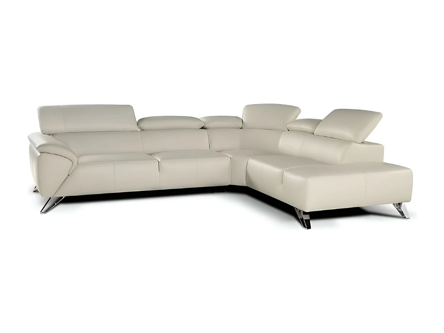 Canapé Corner Tesla R/Tissu-Bouclé/Blanc