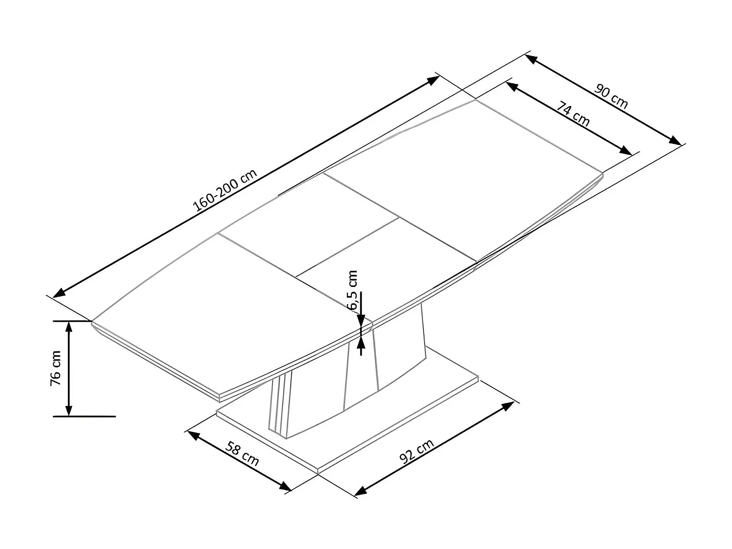 Table à manger Rafaello (90x220)