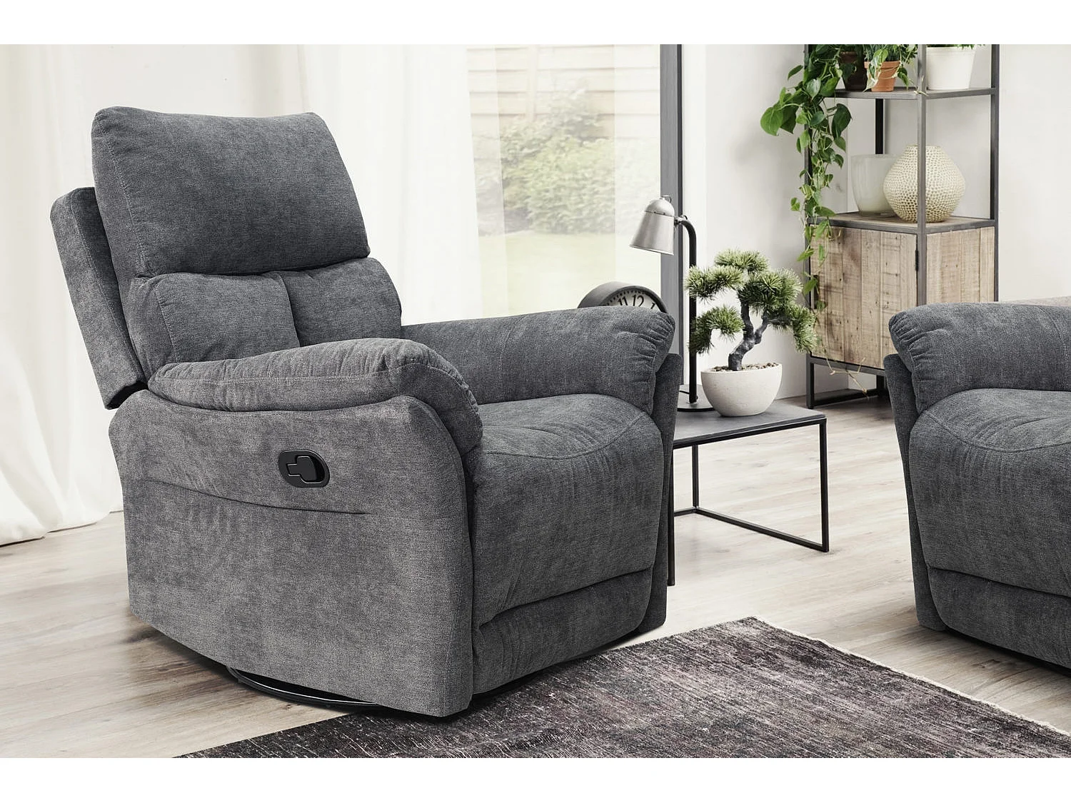 Fauteuil relax Lux/Fonction relax/Revêtement tissu/Bleu