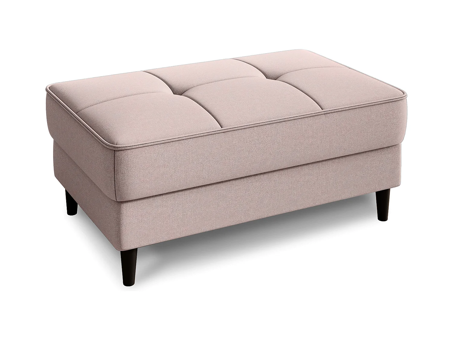 Pouf avec rangement en tissu BOZA-Rose clair