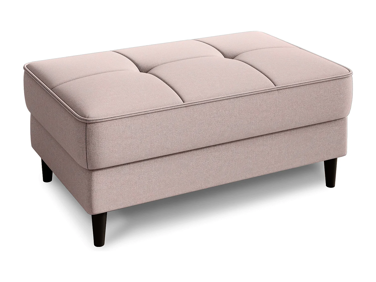 Pouf avec rangement en tissu BOZA-Rose clair