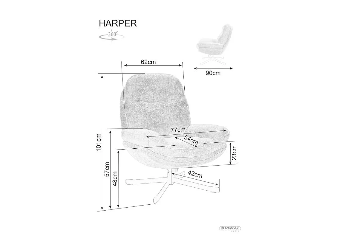 Poltroncina Harper/Tessuto/Nero