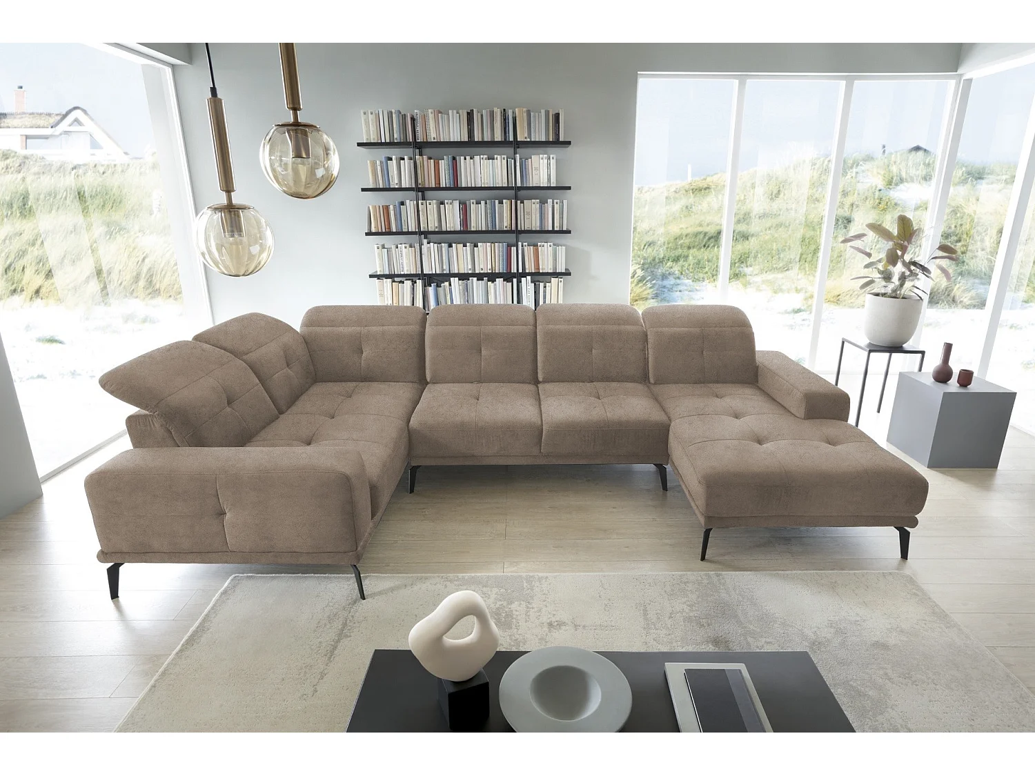 Ecksofa Conrado UL/Stoff-Beige