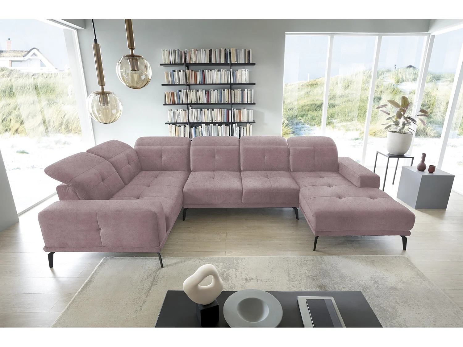 Ecksofa Conrado UL/Stoff-Beige