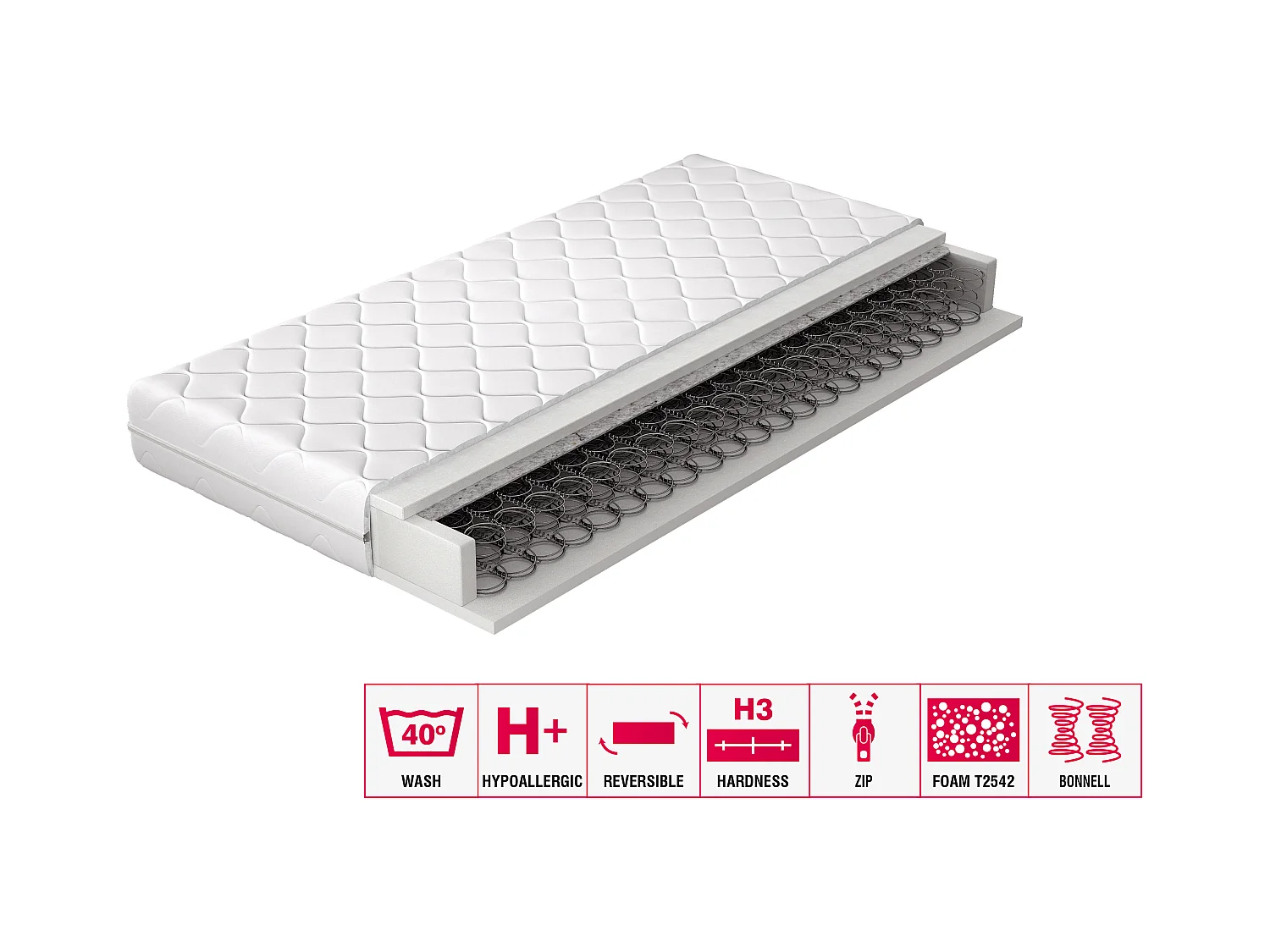 Matratze Melina/90x200/Weiss