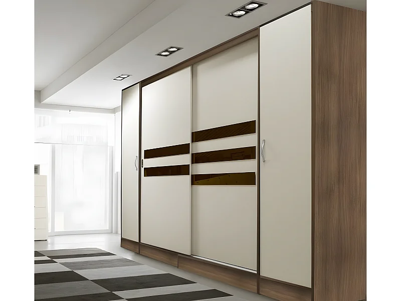 Kleiderschrank Buby (300cm)/Beige&Braun