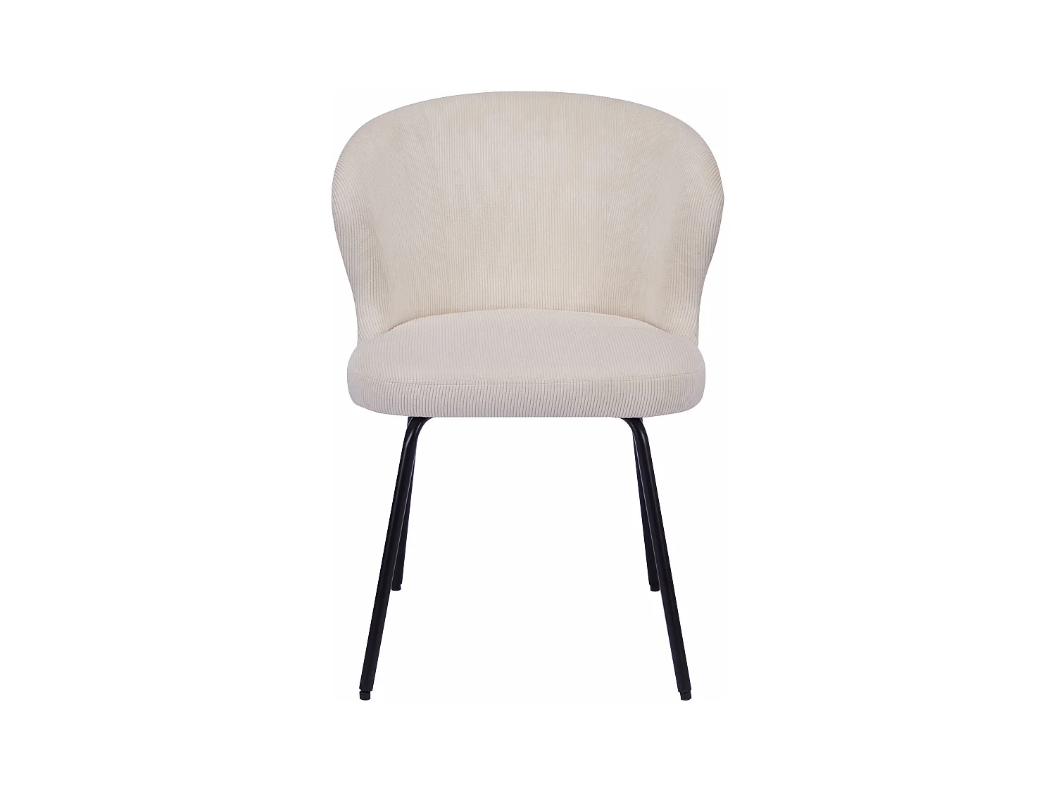 Stuhl 2er-Set - Cord & schwarzes Metall - Cremefarben - RELIOZA