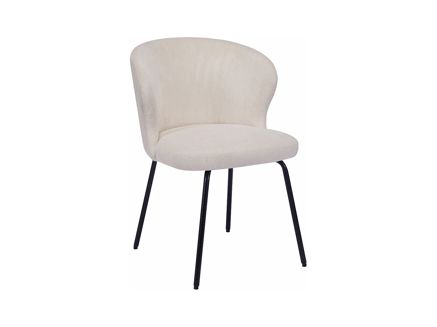 Stuhl 2er-Set - Cord & schwarzes Metall - Cremefarben - RELIOZA