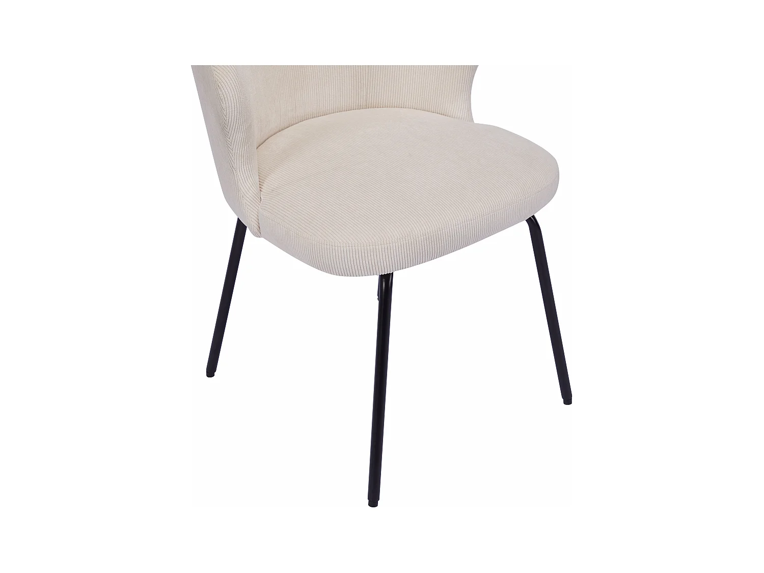 Stuhl 2er-Set - Cord & schwarzes Metall - Cremefarben - RELIOZA