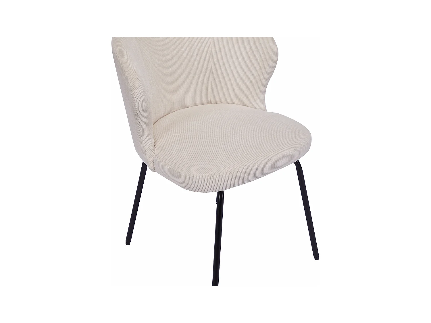 Stuhl 2er-Set - Cord & schwarzes Metall - Cremefarben - RELIOZA