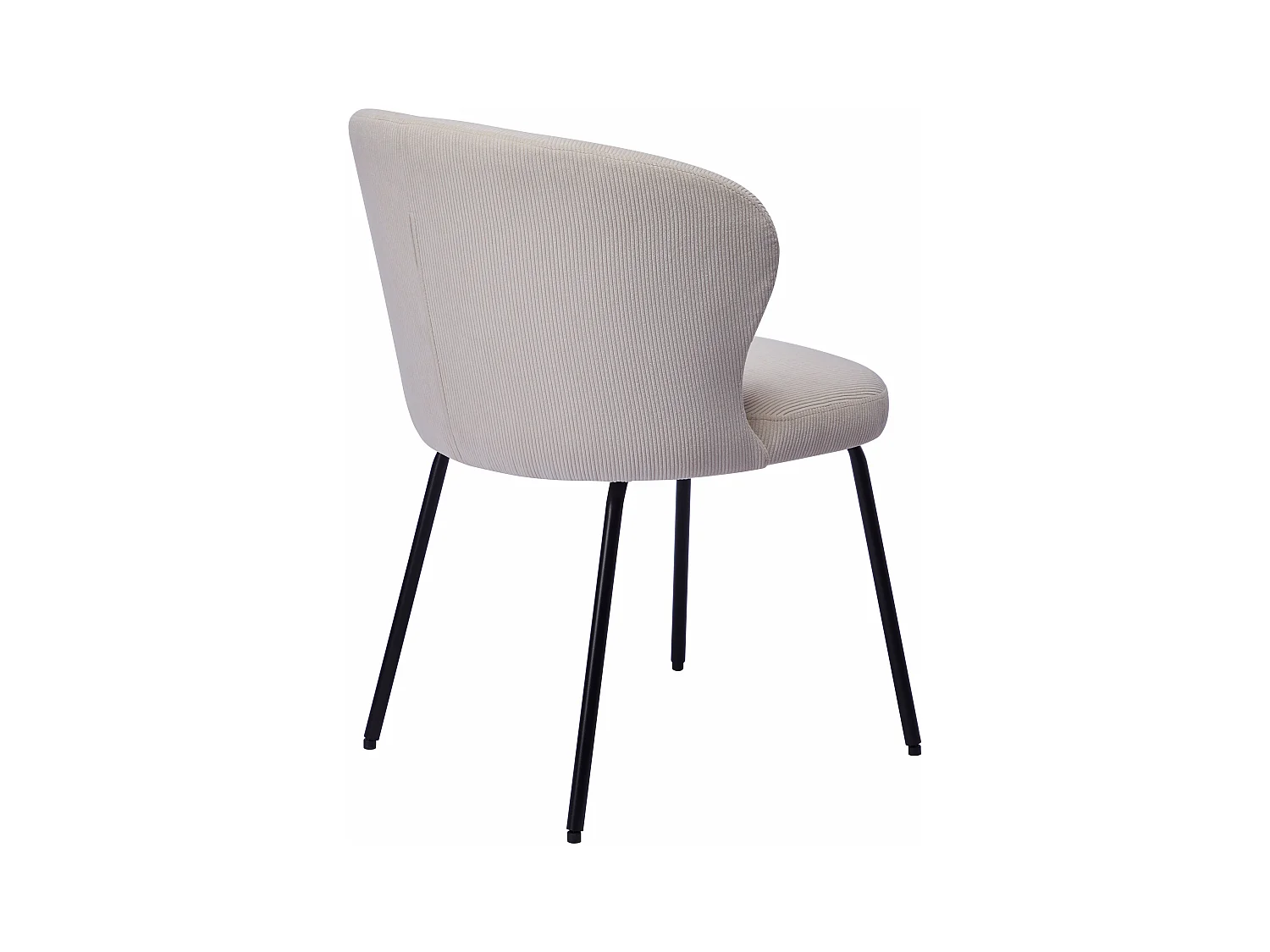 Stuhl 2er-Set - Cord & schwarzes Metall - Cremefarben - RELIOZA