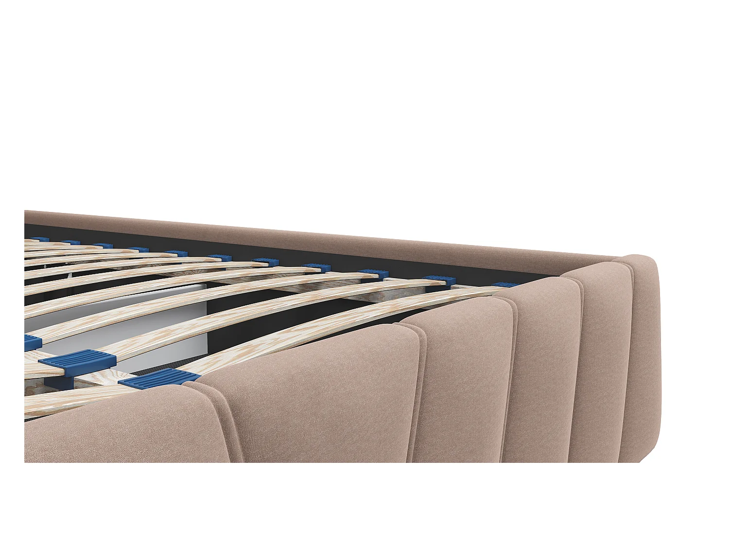 Bett mit Bettkasten - 160 x 200 cm - Samt - Beige + Matratze - LIDAMA von Pascal Morabito