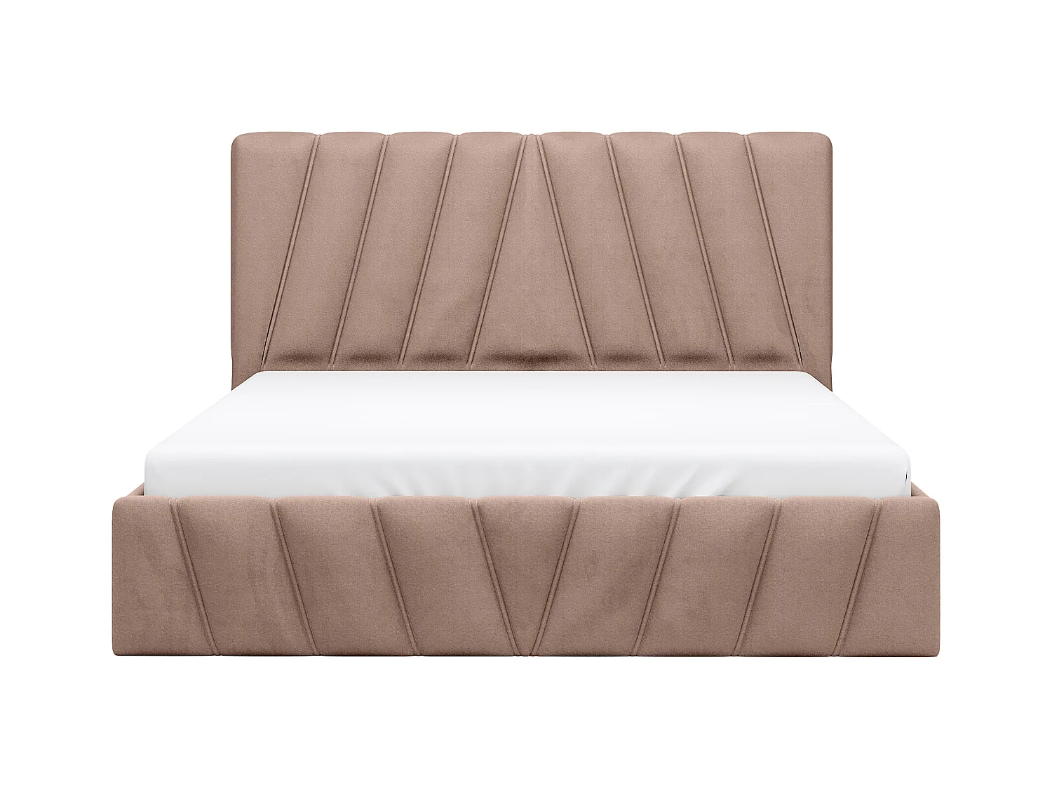 Bed met opbergruimte 160 x 200 cm - Fluweel - Beige + matras - LIDAMA van Pascal Morabito