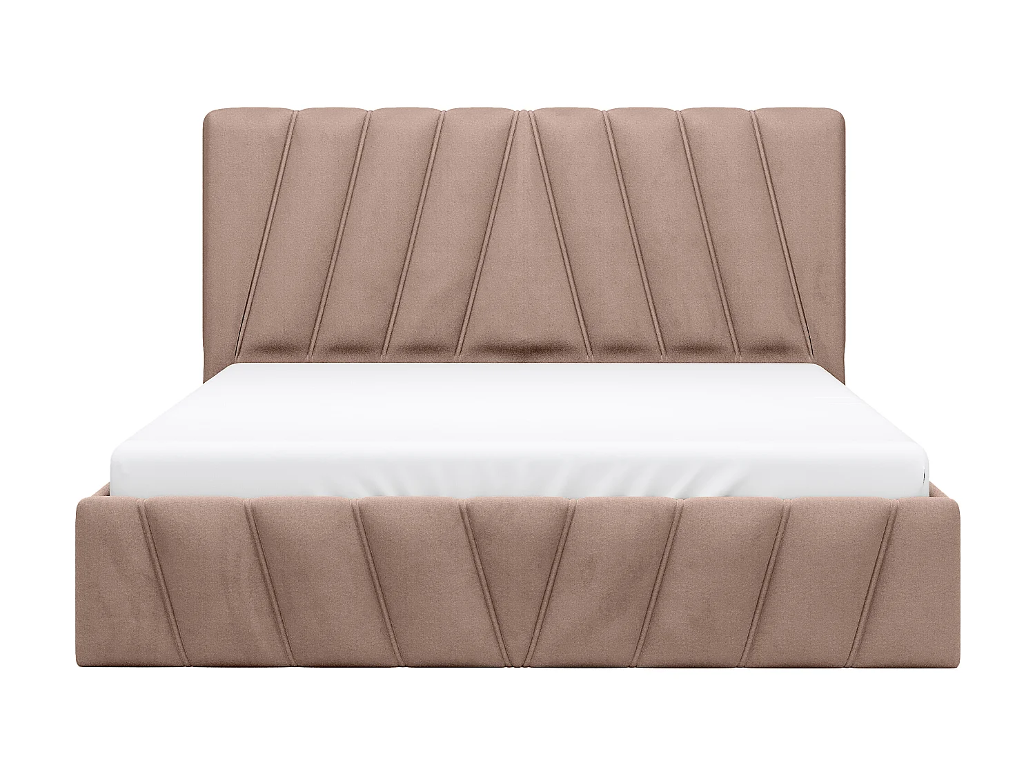 Lit coffre 160 x 200 cm - Velours - Beige + Matelas - LIDAMA de Pascal Morabito
