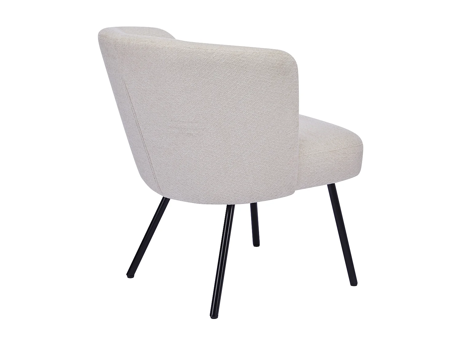Fauteuil en tissu texturé beige et métal noir MARVENIO