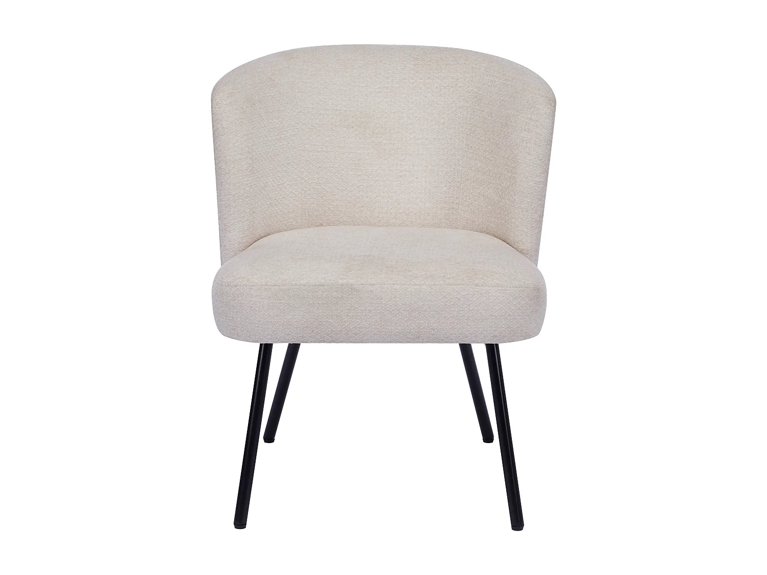 Fauteuil en tissu texturé beige et métal noir MARVENIO