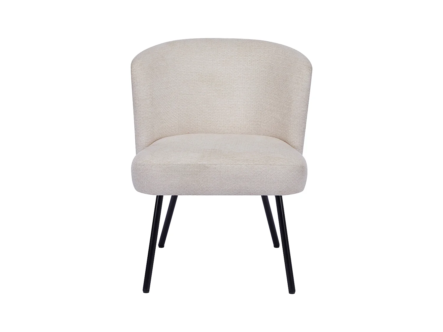 Sillón de tela texturizada y metal negro - Beige - MARVENIO