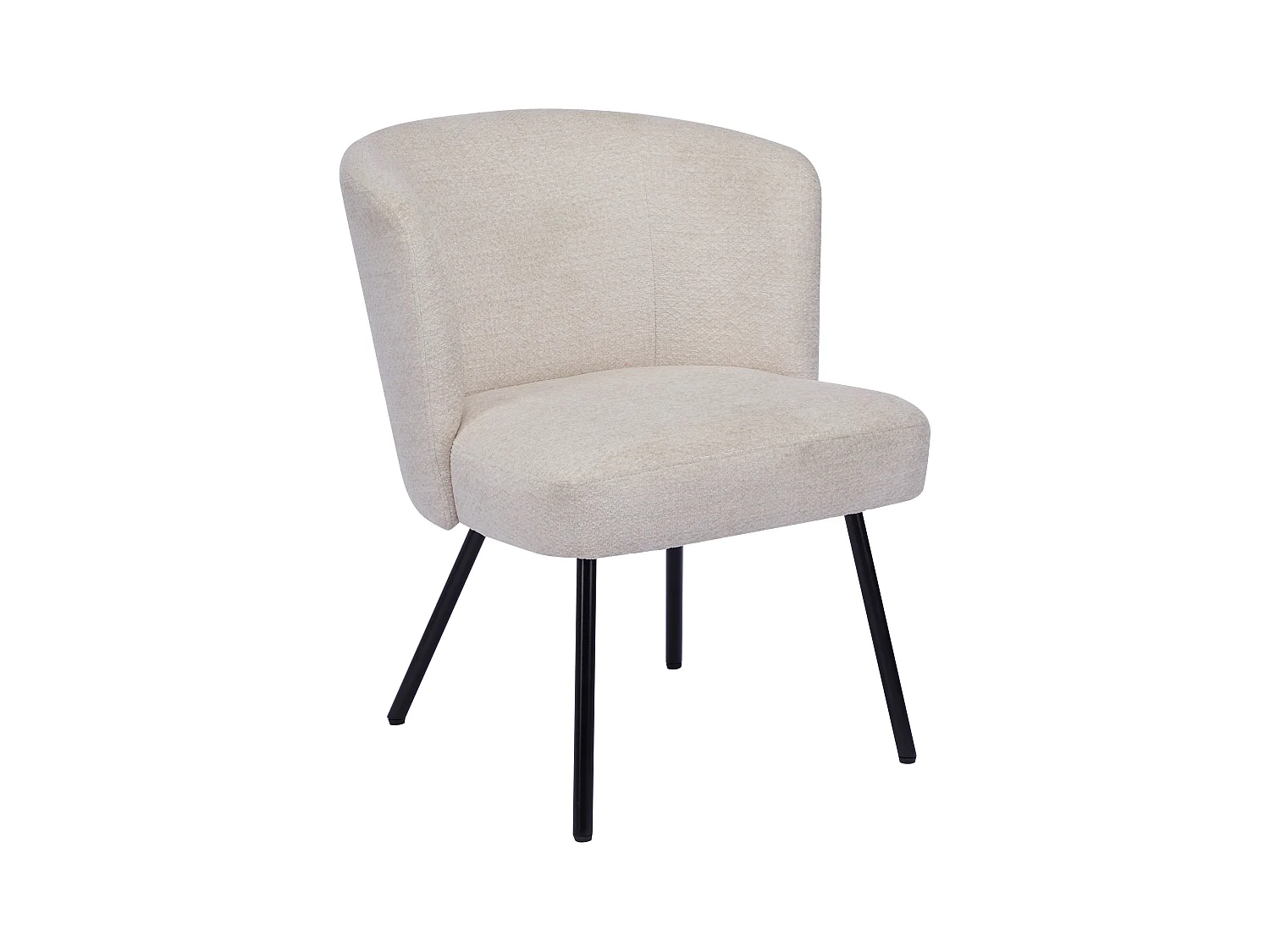 Sillón de tela texturizada y metal negro - Beige - MARVENIO