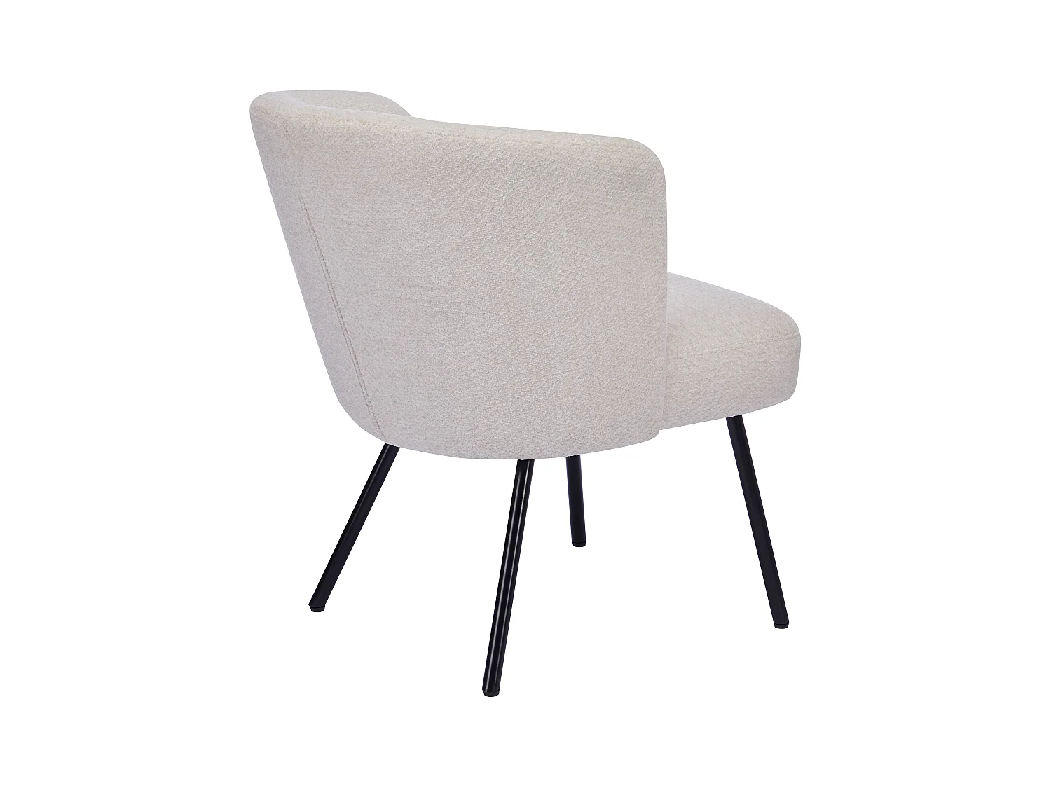 Sillón de tela texturizada y metal negro - Beige - MARVENIO