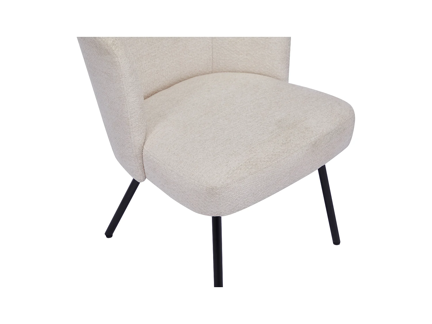 Sillón de tela texturizada y metal negro - Beige - MARVENIO
