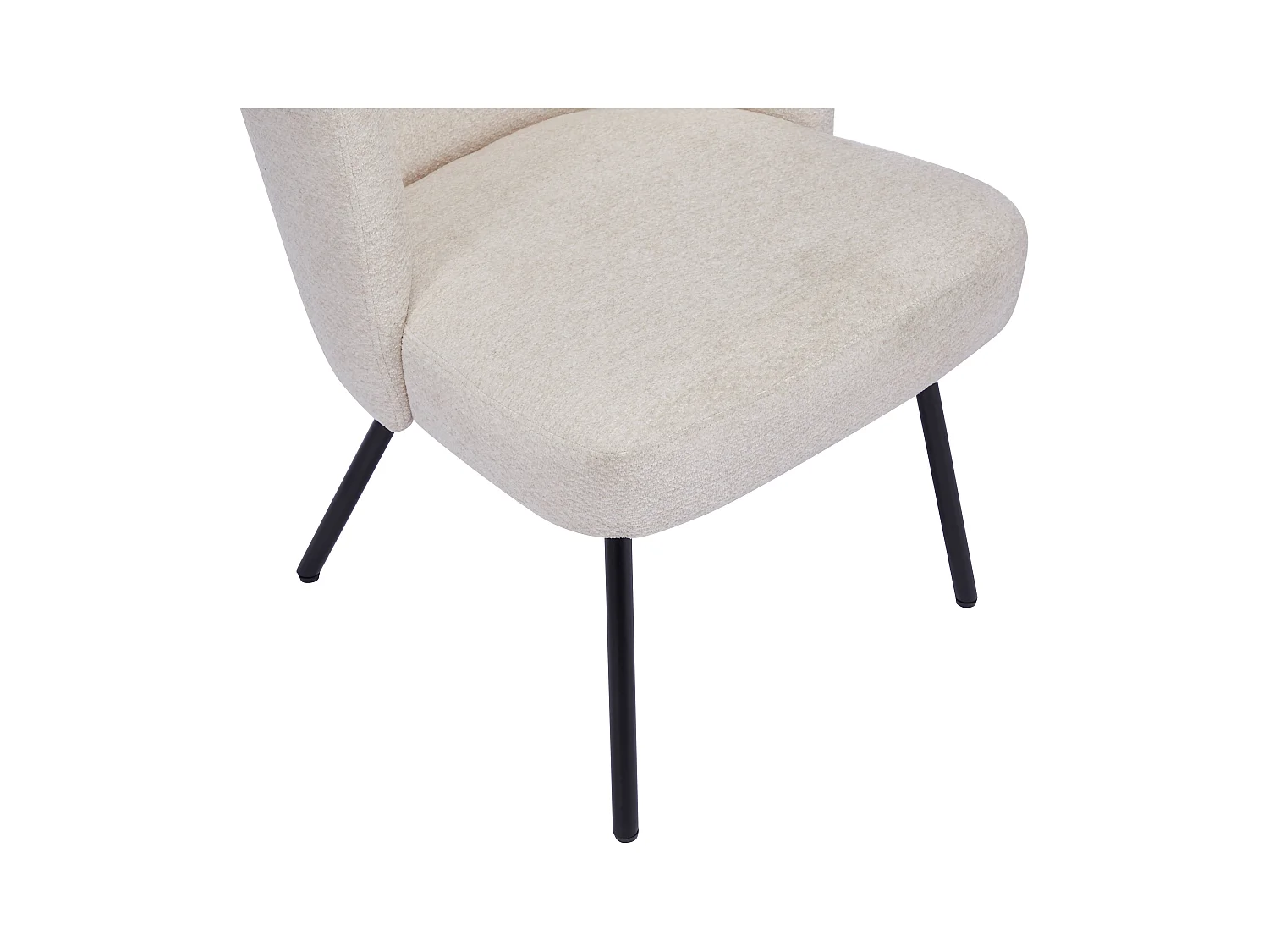 Sillón de tela texturizada y metal negro - Beige - MARVENIO