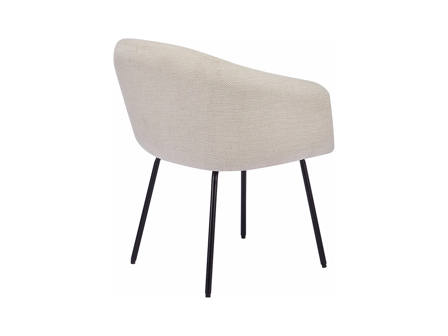 Sæt med 2 stole med armlæn i tekstureret stof og sort metal - Creme - NISTOSIA