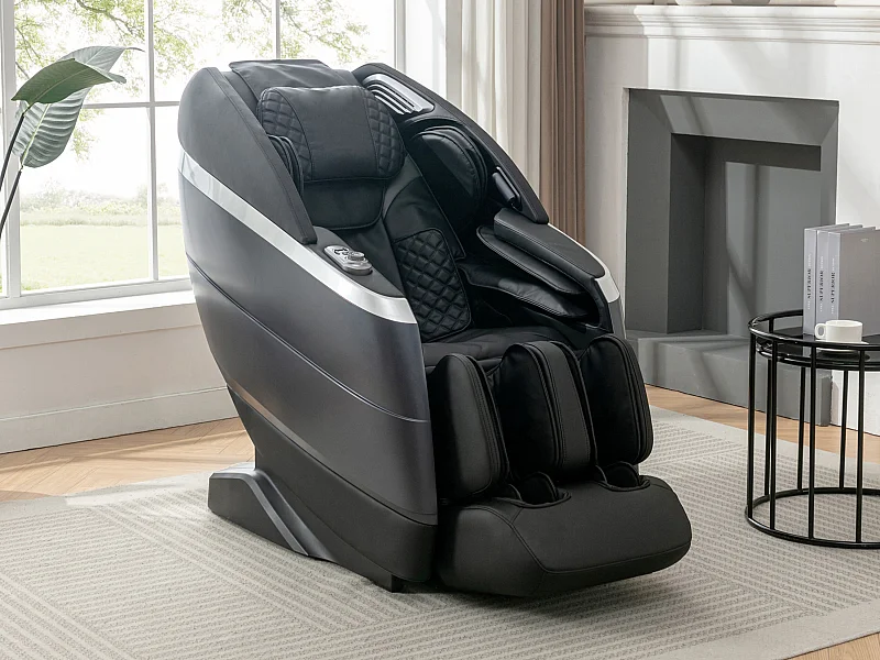 Fauteuil massant en simili - Commande vocale - Système zéro gravité - Noir - ULAP