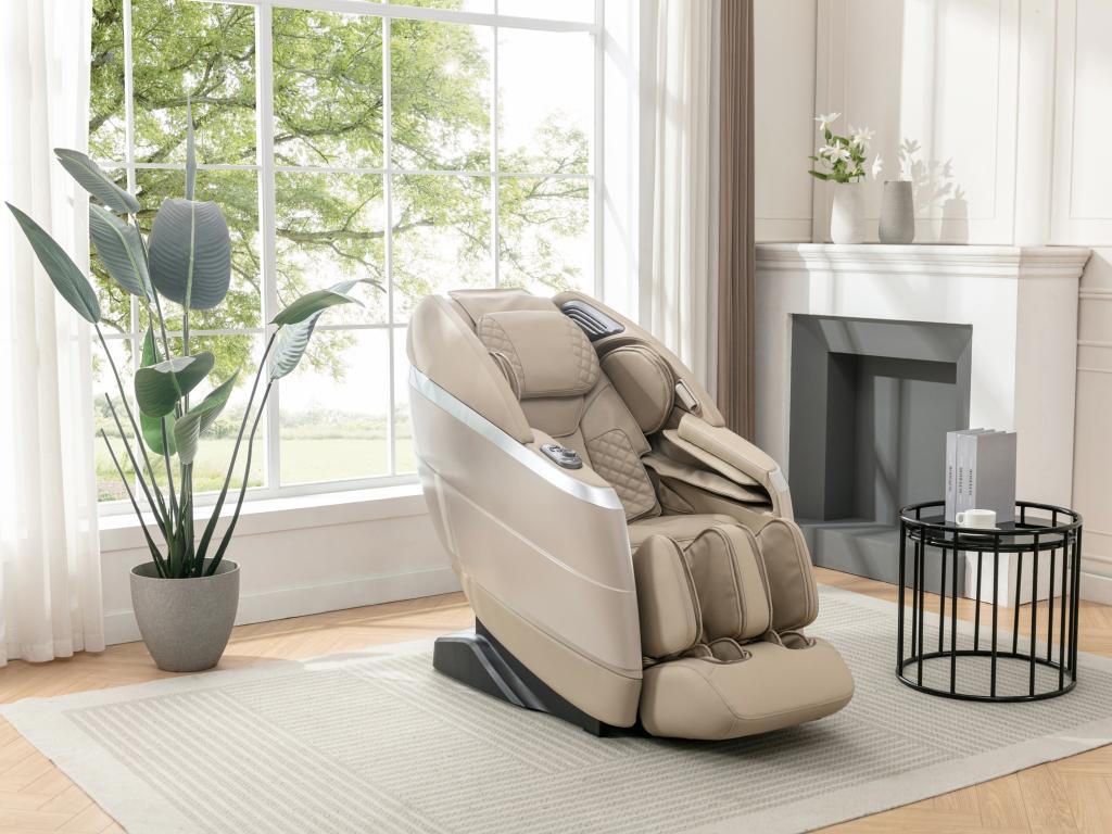 Massagesessel - Kunstleder - Sprachsteuerung - Zero-Gravity-System - Beige günstig online kaufen