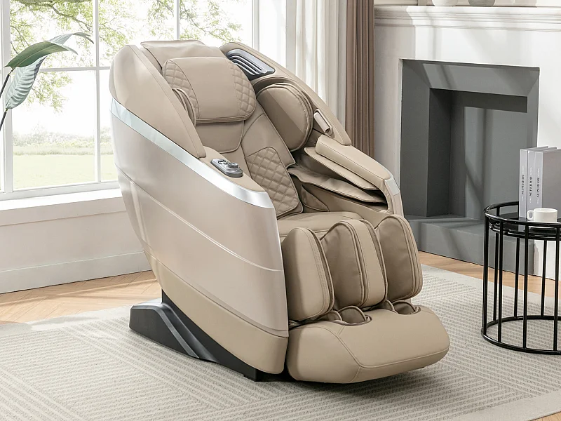 Massagesessel - Kunstleder - Sprachsteuerung - Zero-Gravity-System - Beige - ULAP