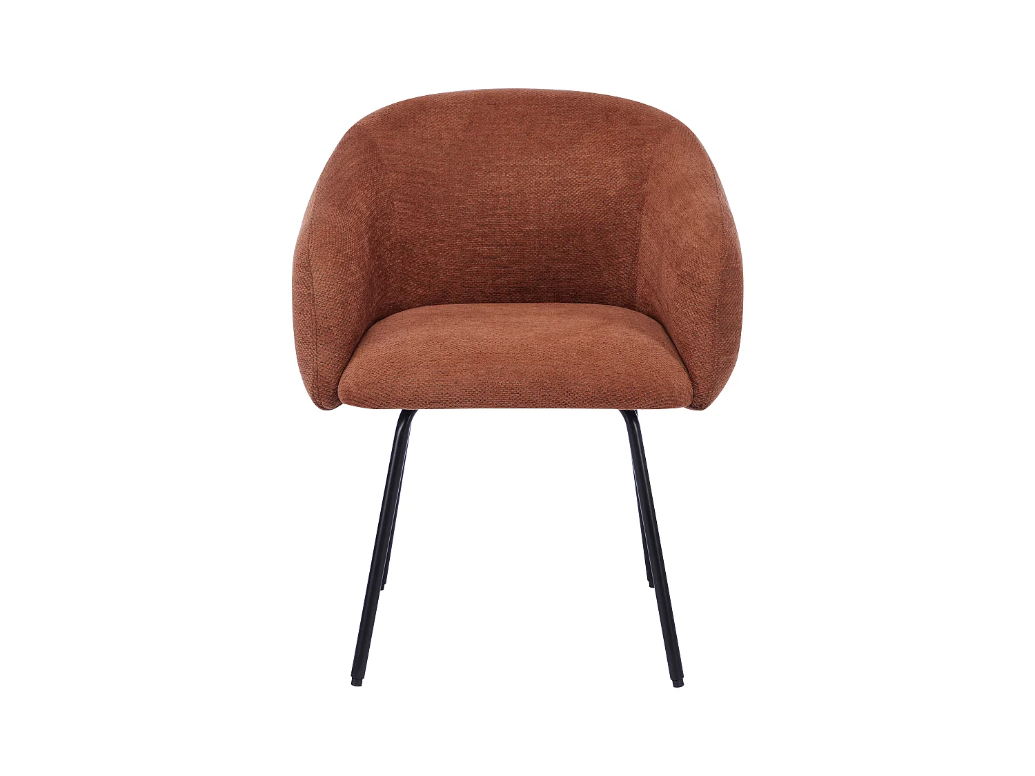 Sæt med 2 stole med armlæn i tekstilstof og sort metal - Terracotta - NISTOSIA