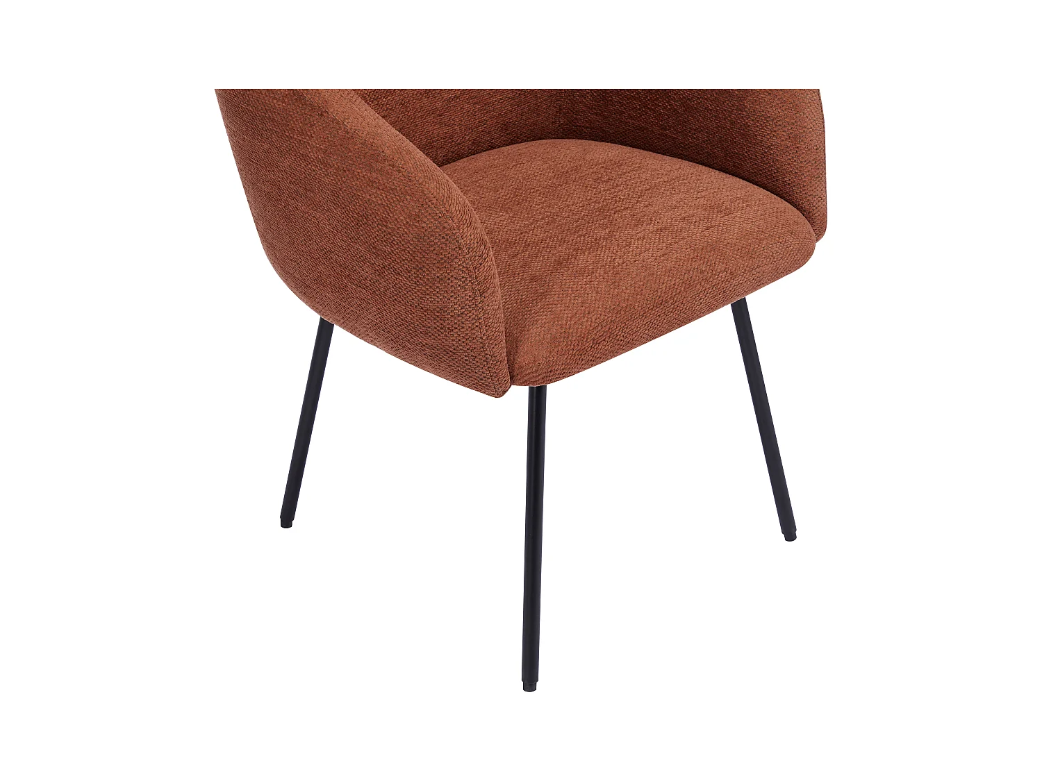 Sæt med 2 stole med armlæn i tekstilstof og sort metal - Terracotta - NISTOSIA