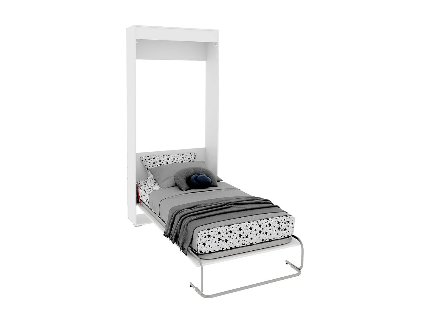 Cama dobrável vertical 90X190 branca