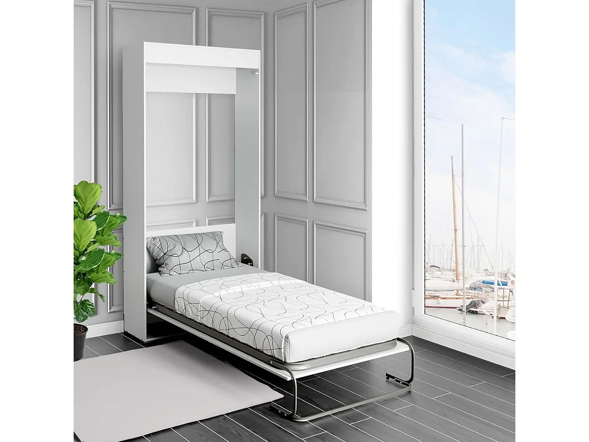 Cama Abatible Vertical De 90X190 Color Blanco
