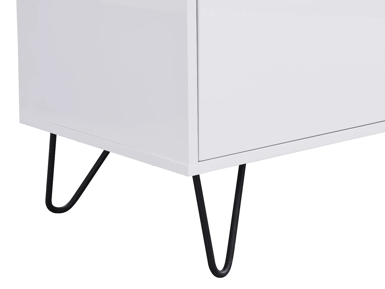 Meuble TV avec 2 portes en MDF et acier - Blanc et Noir - ABUJA de Pascal Morabito