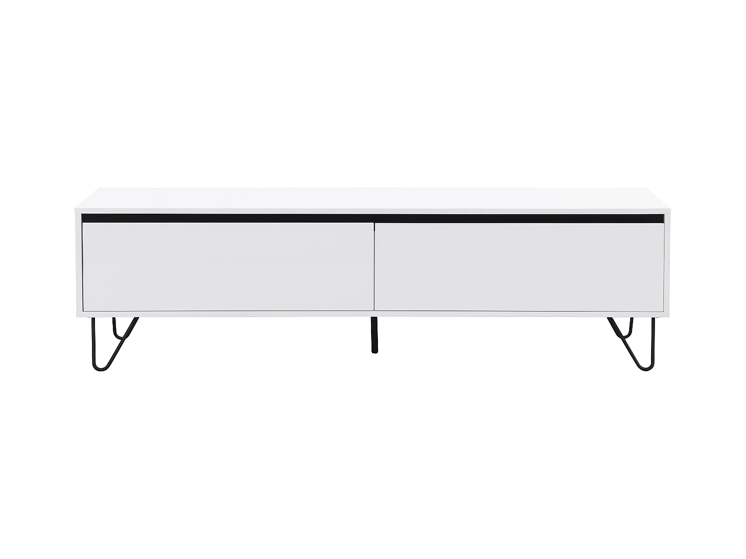Mueble TV con 2 puertas de MDF y acero - Blanco y negro - ABUJA de Pascal Morabito