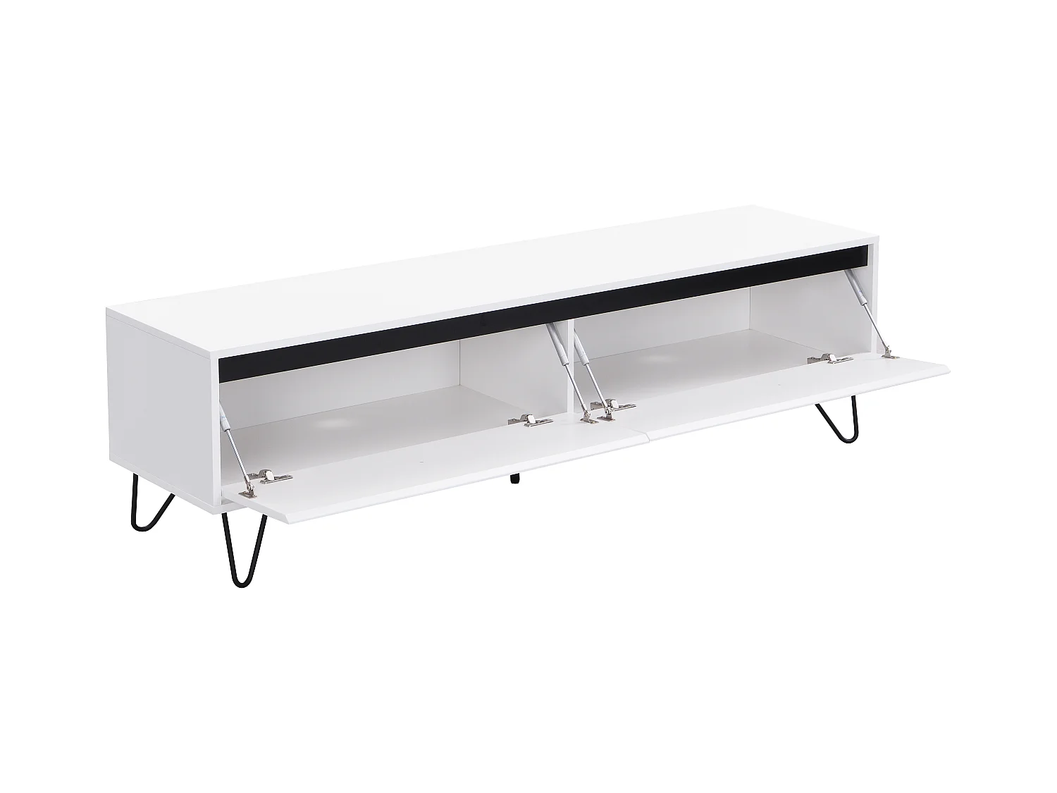 Mueble TV con 2 puertas de MDF y acero - Blanco y negro - ABUJA de Pascal Morabito