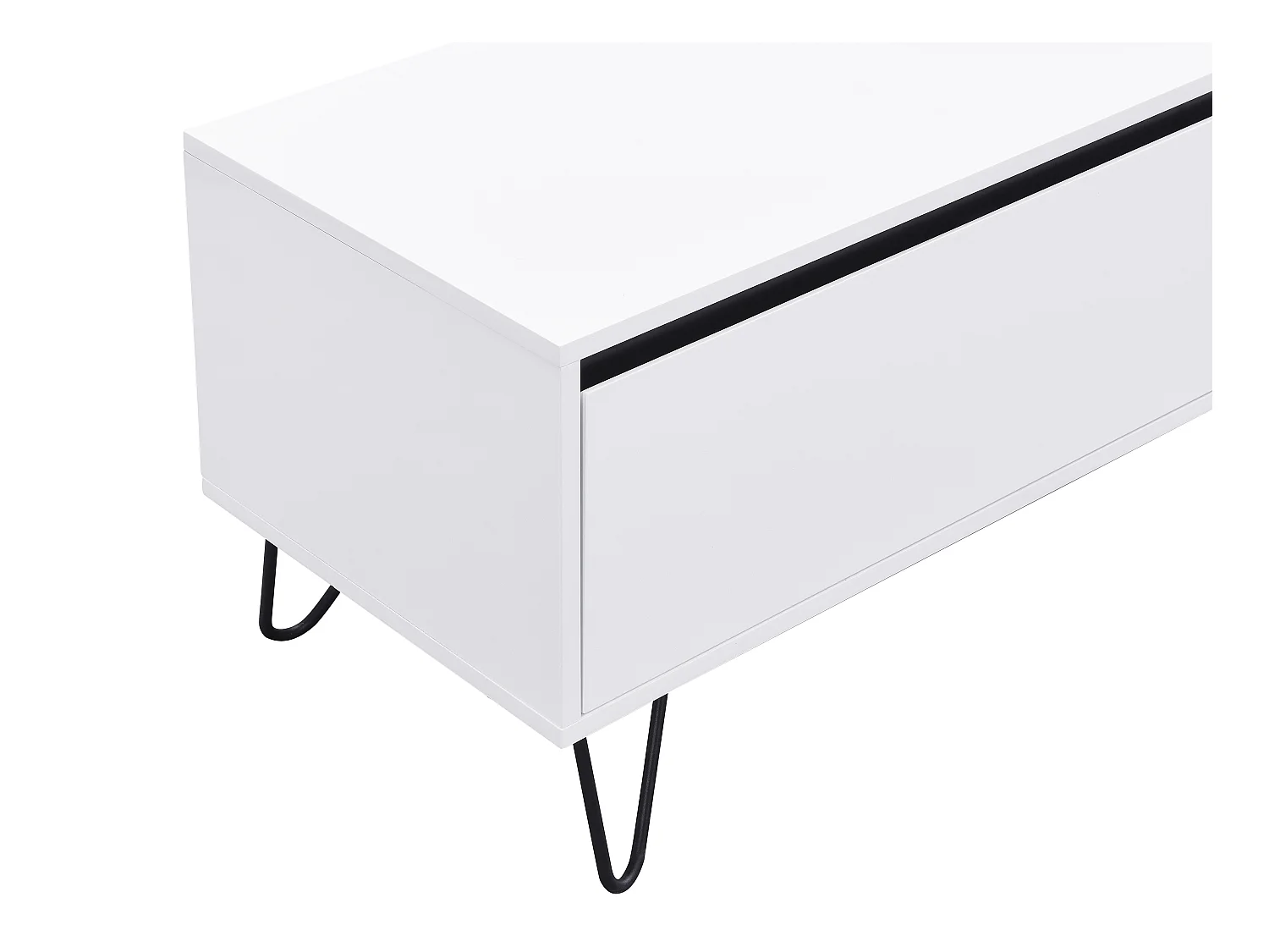 Mueble TV con 2 puertas de MDF y acero - Blanco y negro - ABUJA de Pascal Morabito