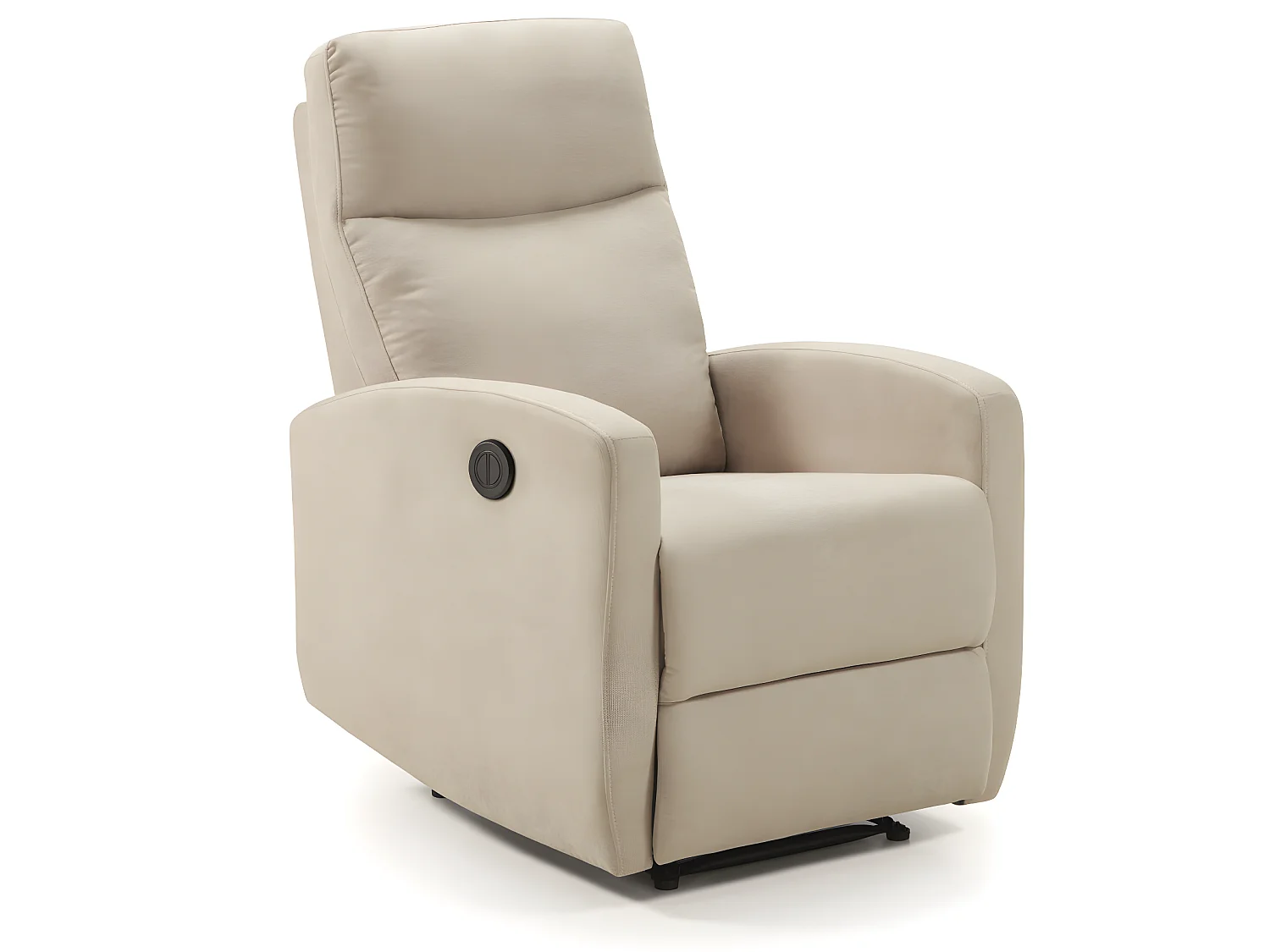 Fauteuil relax électrique en tissu waterproof couleur Ivoire -  L. 66 x P. 88 x H. 103 cm