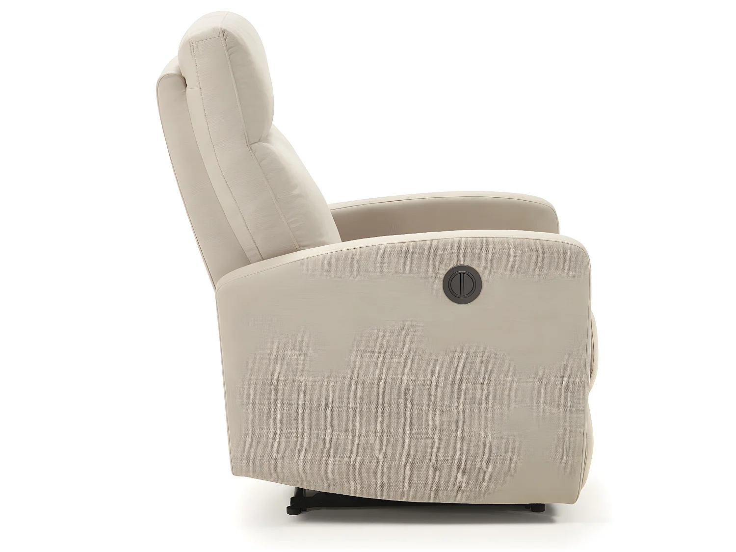 Fauteuil relax électrique en tissu waterproof couleur Ivoire -  L. 66 x P. 88 x H. 103 cm