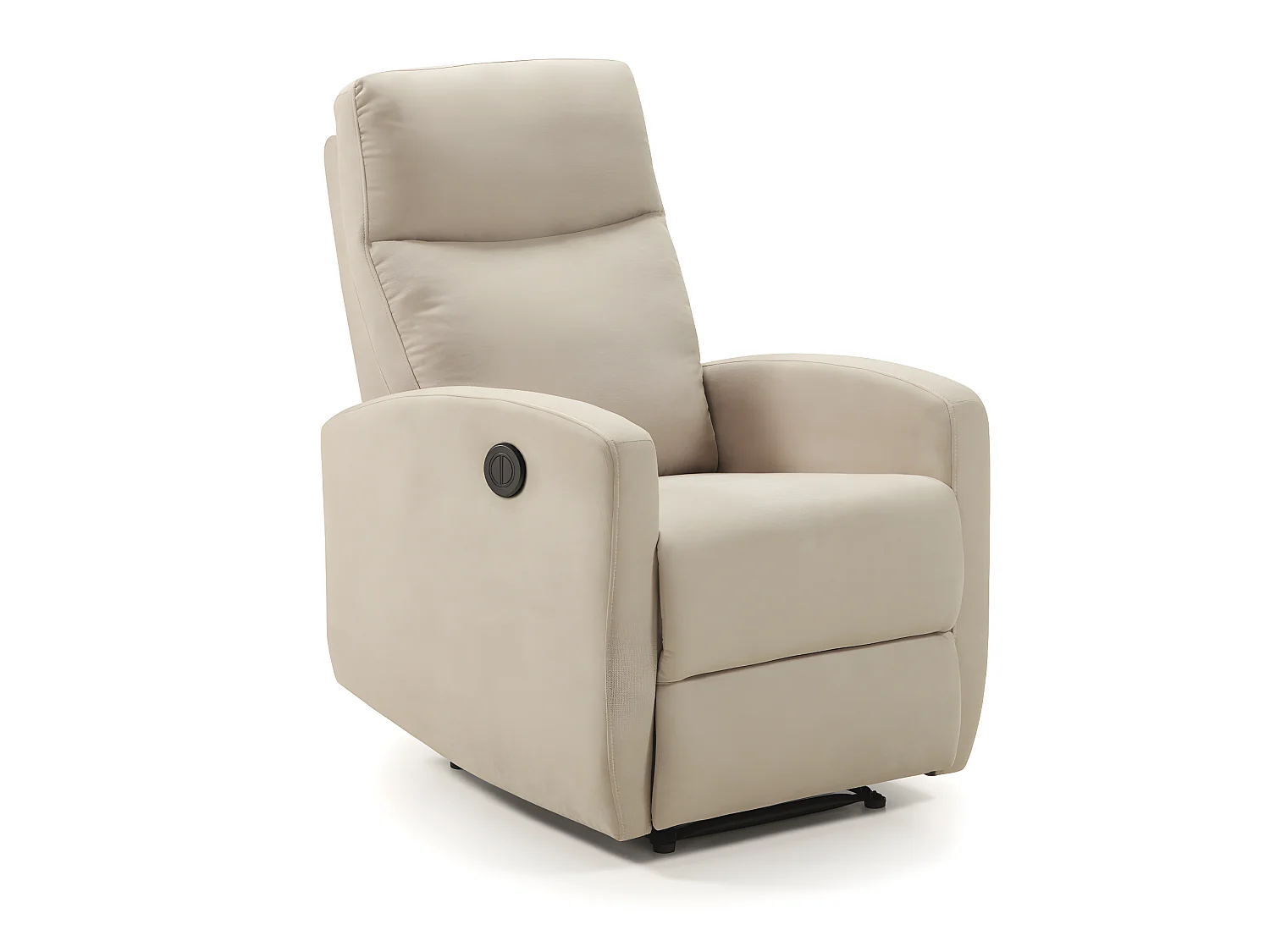 Fauteuil relax électrique en tissu waterproof couleur Ivoire -  L. 66 x P. 88 x H. 103 cm