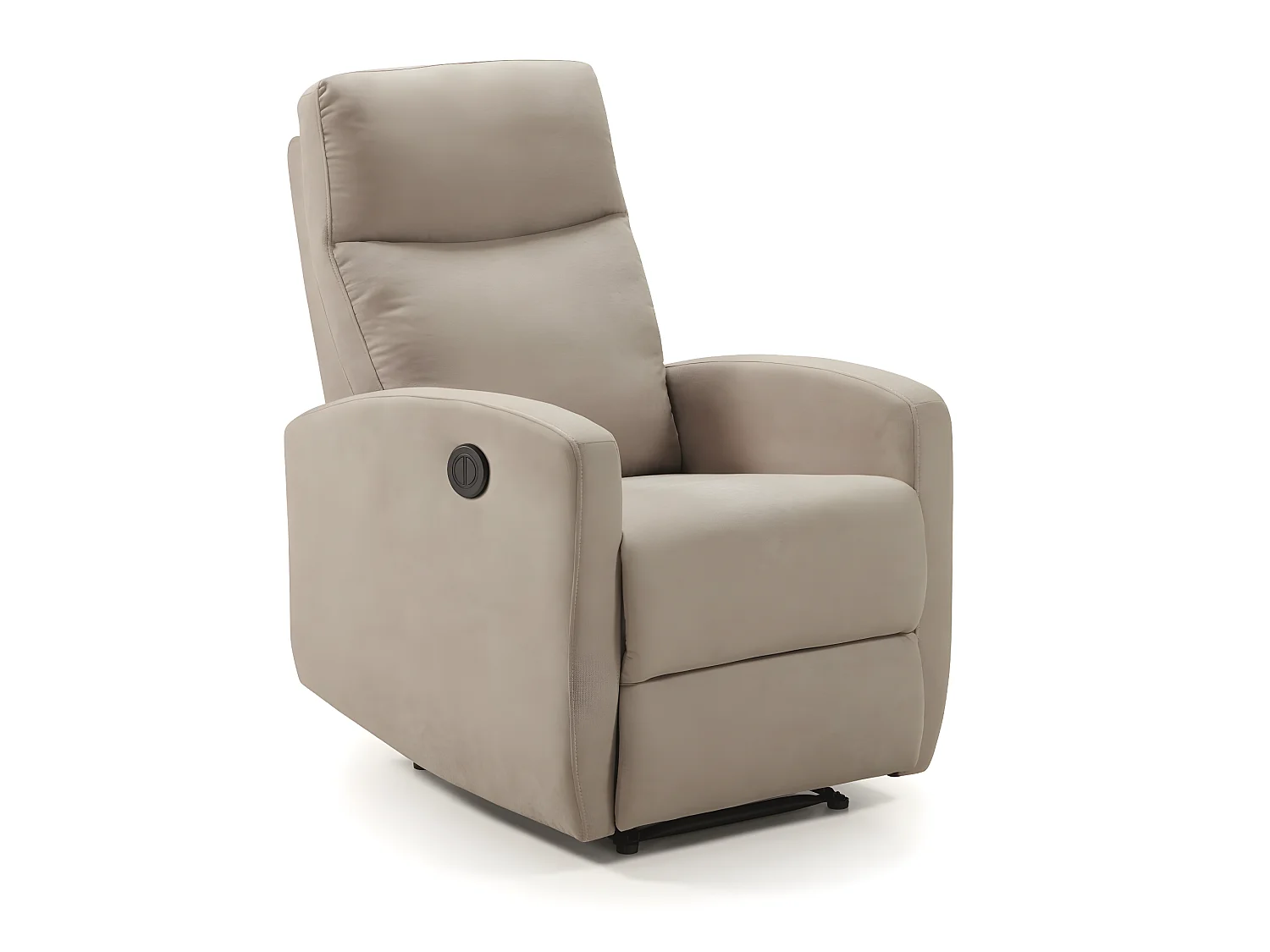 Fauteuil relax électrique en tissu waterproof couleur Crème - L. 66 x P. 88 x H. 103 cm