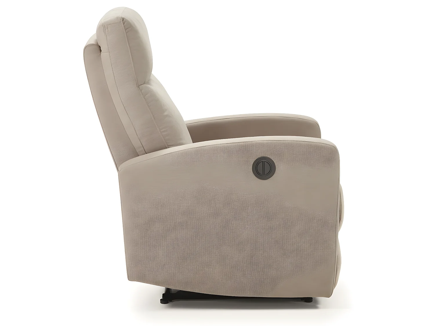 Fauteuil relax électrique en tissu waterproof couleur Crème - L. 66 x P. 88 x H. 103 cm